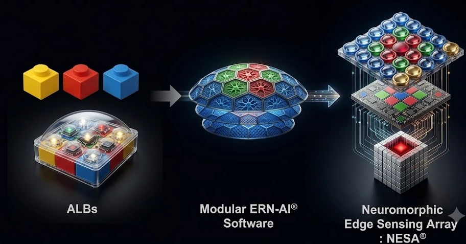 How ALBs combine into Modular ERN-AI Software to form the Neuromorphic Edge Sensing Array (NESA)